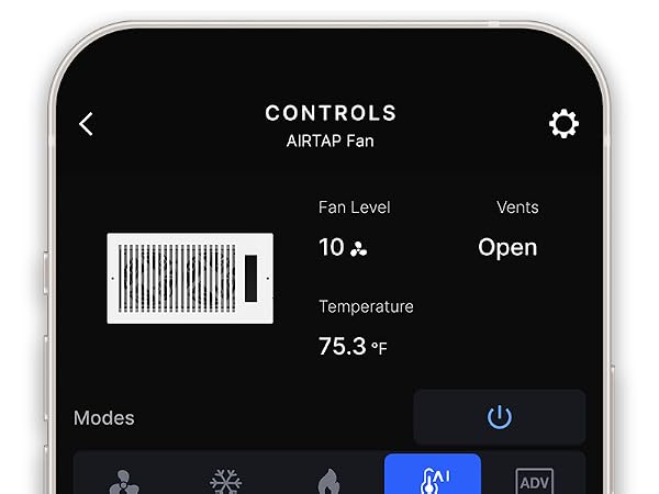 Register Booster Fan Improves Heating Cooling 10-Speed Control Bluetooth App Control