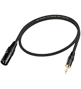Menewstart 3.5mm to XLR Male Cable 3.3FT, Unbalanced 1/8 Mini Jack TRS Stereo Male to XLR Microph...