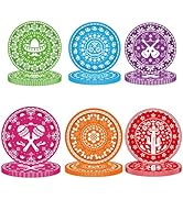 Funhax 48PCS Mexican Fiesta Happy Birthday Decorations Mexican Serape Paper Plates Mexican Party ...