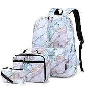 Imyth Backpack for Teen Girls, Boys, Lightweight Water Resistant Bookbag 3 in 1 with Lunch Box Pe...