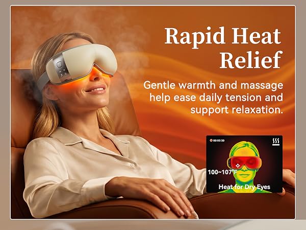 Silent eye massager with piezo pump, quiet relaxation gift under 35dB