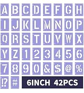 UCEC 6 Inch Large Letter Stencils for Painting, 42 PCS Alphabet & Number Stencils for Crafts Reus...