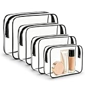 INTARN Clear Makeup Bag, PVC Travel Pouch with Zipper, Portable Makeup Organizer for Airport Airl...