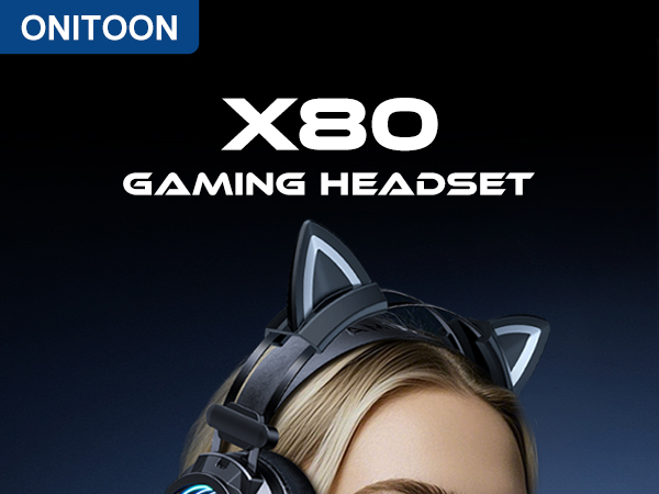 ONITOON Cat Ears Gaming Headphones