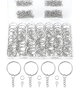FIVEIZERO 100Pcs Key Ring with Chain, Keyrings Kit, Key Chain Rings Bulk with 100Pcs Small Screw ...