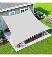 Amagenix Sun Shade Sail 16'X20' Curved Edge Outdoor Shade Canopy Light Grey Breathable 95% UV Blo...