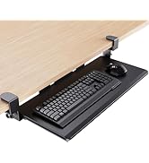 HUANUO Keyboard Tray Under Desk, Pull Out Keyboard Tray with C Clamp Mount, 26.5? W x 11.8? D Sli...