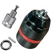 Resze Keyless Hand Drill Chuck,3-Jaw Drill Chuck,Self -Tightening Multipurpose 1/2" 20UNF Mount 2...