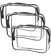 Cosywell Clear Toiletry Bag Quart Size Bag Travel Makeup Cosmetic Bag PVC Toiletries Cosmetic Pou...