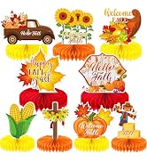 Adeyoo Fall Table Decorations, Thanksgiving Centerpieces for Dinner Table | 9Pcs Fall Table Decor...