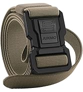 JUKMO Men's Tactical Belt with Lock, Military Work 1.5" Stretch Nylon Web Quick Release Belt with...