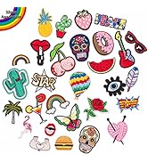 U-Sky Mix Pack Assorted 32pcs Iron on Patches for Kids Clothing Embroidery Applique Patches Iron ...
