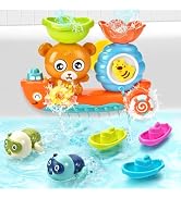 Baby Bath Toys Toddlers 1-3 Bear Kids Bath Tub Toys with 2 Turtle Swimming Wind up Water Toys & 3...