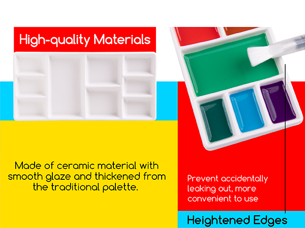 palette watercolor paint ceramic
