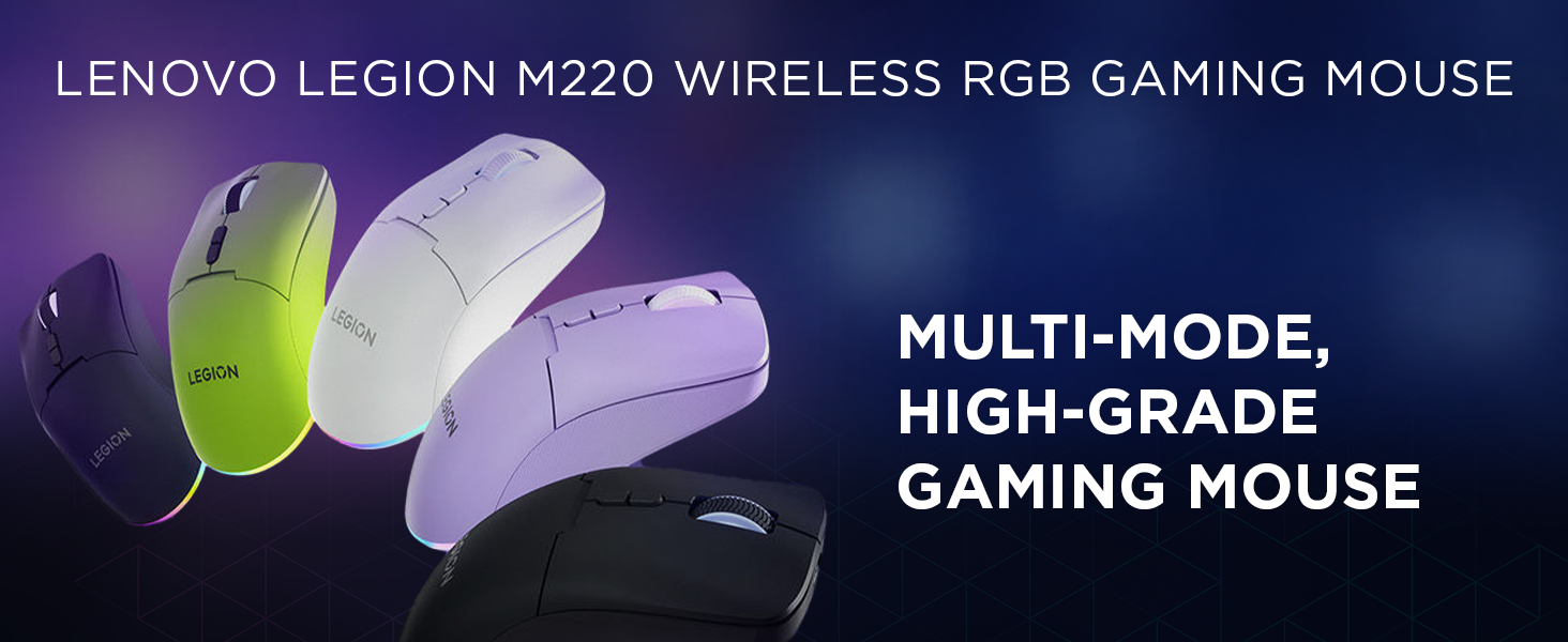 Lenovo Legion M220 Wireless RGB Gaming Mouse - Multi-mode, high-grade gaming mouse