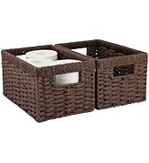 OIAHOMY Wicker Baskets, Paper Rope Storage Baskets for Organizing with Built-in Handles, 2 Packs-...