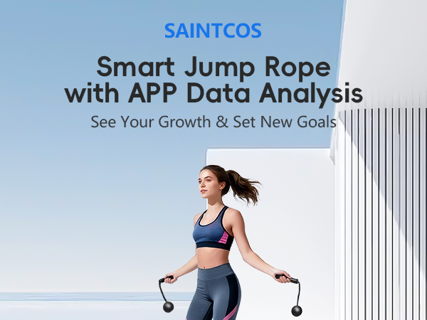 SaintCos Cordless Gravity Jump Rope, Smart Jump Rope with Counter for Gym, APP Data Analysis