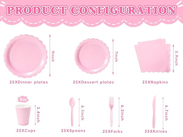 175 pc party tableware for small activities