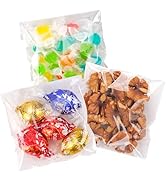 YunKo 100PACK Self Sealing Cellophane Bags Clear Cookie Bags for Gift Giving Treat bags for Packa...
