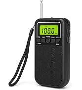 PRONLY 803 Portable AM FM Radio with Flashlight, Alarm and Sleep Timer | Pocket Radio with Digita...