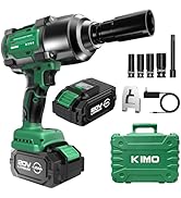 KIMO Impact Wrench 1/2 Inch, 890Ft-Lbs(1200N.m), 4000RPM Brushless Motor High Torque Impact Drive...