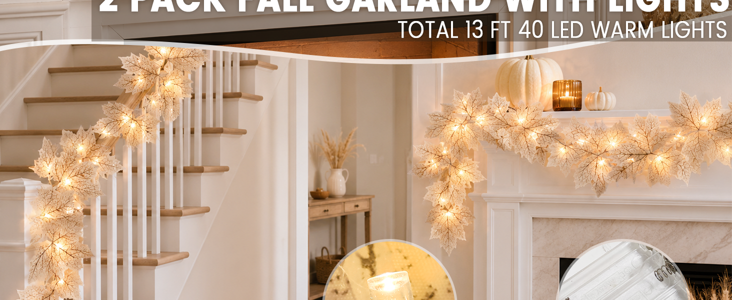 fall decor fall decorations for home fall lights fall garland halloween decor thanksgiving decor