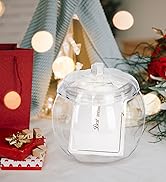 HANZE Pumpkin Shaped Container with Lid, Plastic Pumpkin Jar for Candy, Treats, Spices, and Teach...