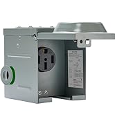 EyGde 50 Amp RV Power Outlet Box 125V/250V, Enclosed Lockable Outdoor Upgraded NEMA 14-50R RV Rec...