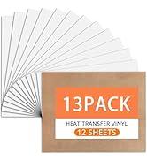 White HTV Heat Transfer Vinyl Bundle: 13 Pack 12" x 10" White Iron on Vinyl for T-Shirt, Heat Tra...