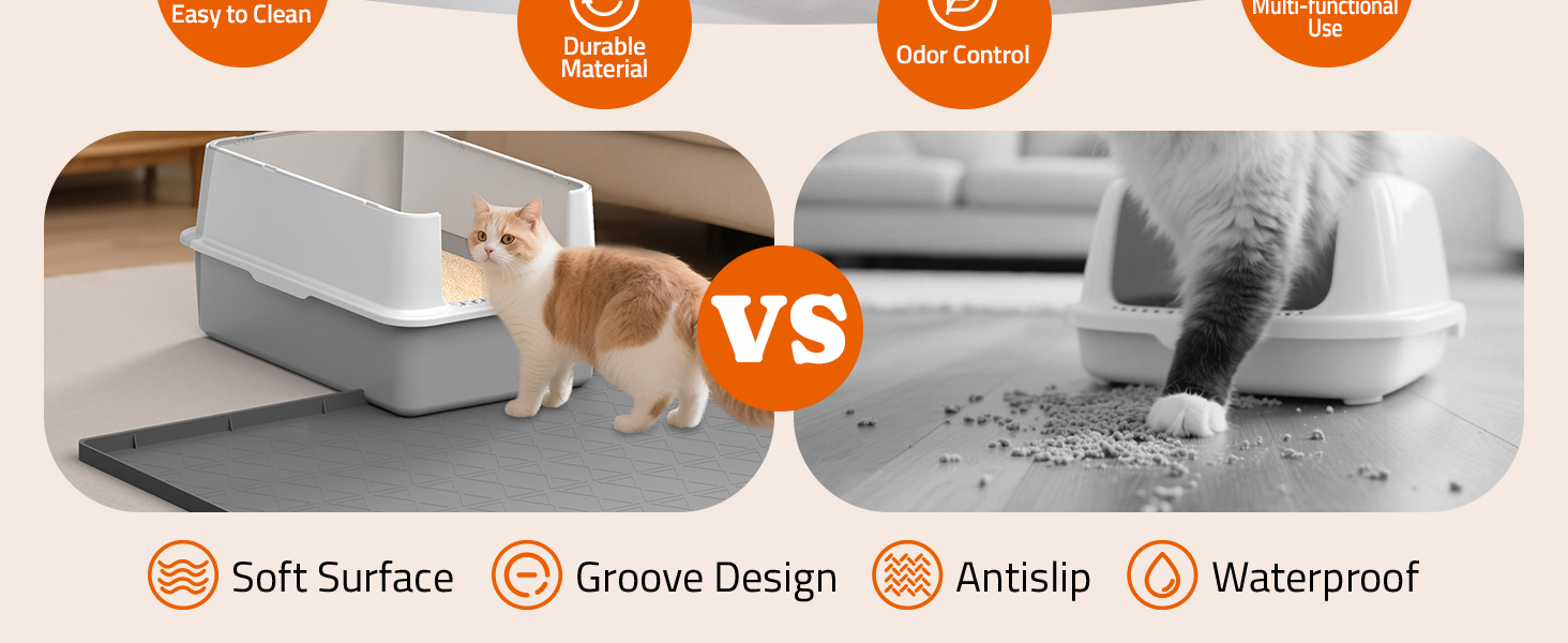 silicone cat litter mat gray