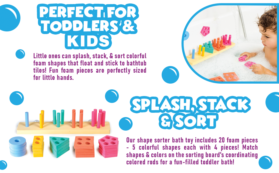 splash, stack and sort shape sorting and stacking bath toy