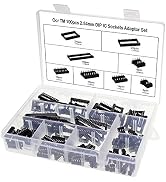 OCR 100Pcs 2.54mm Pitch Dual Row DIP IC Sockets Solder Type Adaptor Set, 6,8,14,16,18,24,28,40Pin...