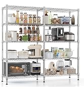 Homdox 5 Tier Storage Shelves, Heavy Duty Wire Shelving Unit, Adjustable Metal Shelves for Storag...