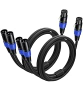 2 Pack XLR Splitter Cable 1.6 FT, 1 XLR Female to 2 XLR Male Patch Y Cable, Balanced Microphone S...