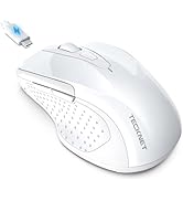 TECKNET Rechargeable Jiggler Wireless Mouse (BT5.0/3.0 & 2.4G) 4800 DPI Silent USB A & Bluetooth ...