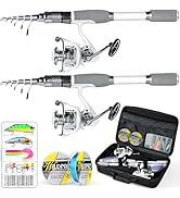 Ghosthorn Fishing Rod and Reel Combo Carbon Fiber Telescopic Fishing Pole Carrier Bag Portable Ki...