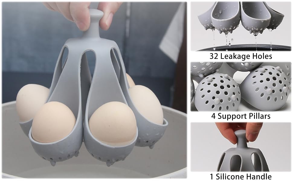 Silicone Egg Boiler Rack 6 Holders