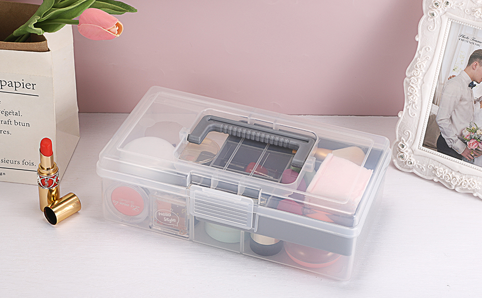 Plastic Carry Storage Box with Removable Dividers