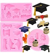 ZiXiang Graduation Silicone Mold Doctoral Cap Silicone Molds Diploma Scroll Graduate Fondant Mold...