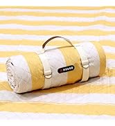 HX&OD Outdoor Picnic Blanket Extra Large, 80”x60” Waterproof Picnic Mat Foldable Camping Blanket ...