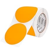 Perco Fluorescent Orange 4-Inch Round Circle Dot Sticker Labels with Easy Peel Perforation - 400 ...