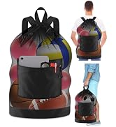 BROTOU Soccer Ball Bag with Double Shoulder Strap Large Mesh Sports Equipment Net Bag with Top Ha...