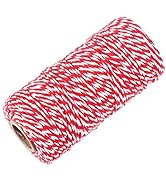 2mm 109 Yard Red Cotton Twine Packing String for Gardening Christmas Decoration, Tying Cake and P...