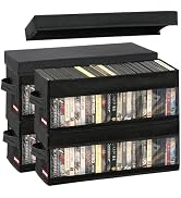 PUTNATRURE DVD Storage Box with Clear Window, 4 Pack DVD Organizer Holds 104 DVDs, Stackable Fold...