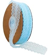 Lace Trim Ribbon 1.2 Inch Wide×50 Yards lace Fabric Vintage Pattern Roll Ribbons - Perfect for Gi...