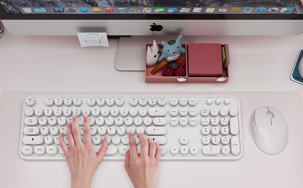 cute white keyboard