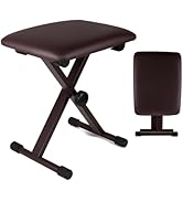 5 CORE Keyboard Bench Pair X Style Piano Stool Thick Padded 12 to 18.5 inch Adjustable Keyboards ...