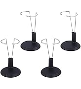NUOBESTY Doll Stands Display Holder Doll Bracket Support Teddy Bear Stand for Home Black 15cm 4pcs