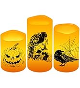 DeckTheHalls Halloween Flameless Candles, Battery Operated Candles with 6 Hour Timer, LED Tealigh...