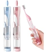 First-zgel 2 Packs Travel Toothbrush Kit Foldable Travel Size Built-in Toothbrushes Set,Including...